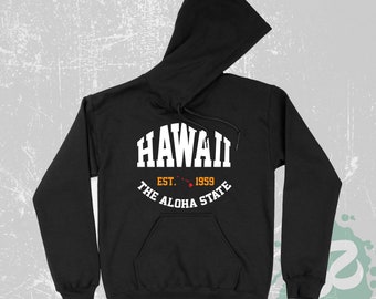 Aloha State HI  Long Sleeve Unisex Hoodie Hawaii Shaka Mahalo Unisex Gift