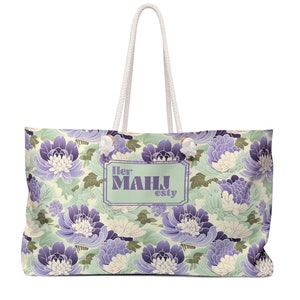Mahjong Tote Bag -  Carry All - Green and Purple Mahj Carry Bag - Mahjong Party Gift - Mahjong Rack Bag - Mahjong Gift