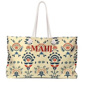 MAHJONG TOTE BAG - Mahj Carry Bag - Mahjong Party Gift - Mahjong Rack Bag - Mahjong Gift - Mahjong Lover Gift