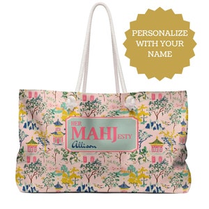 Personalized Mahjong Bag - Mahjong Tote Bag - Personalized Mahjong Gifts - Chinosoire Bag for Mahjong Racks - Custom Gift for Mahjong Lover