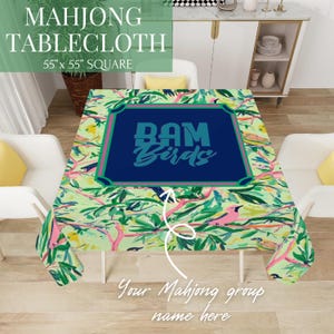 Personalized Mahjong Tablecloth - Custom Mahjong Card Table Cover - Mahjong Gifts - Mahjong Social Club - Mahjong Mat - Mahjong Table Top