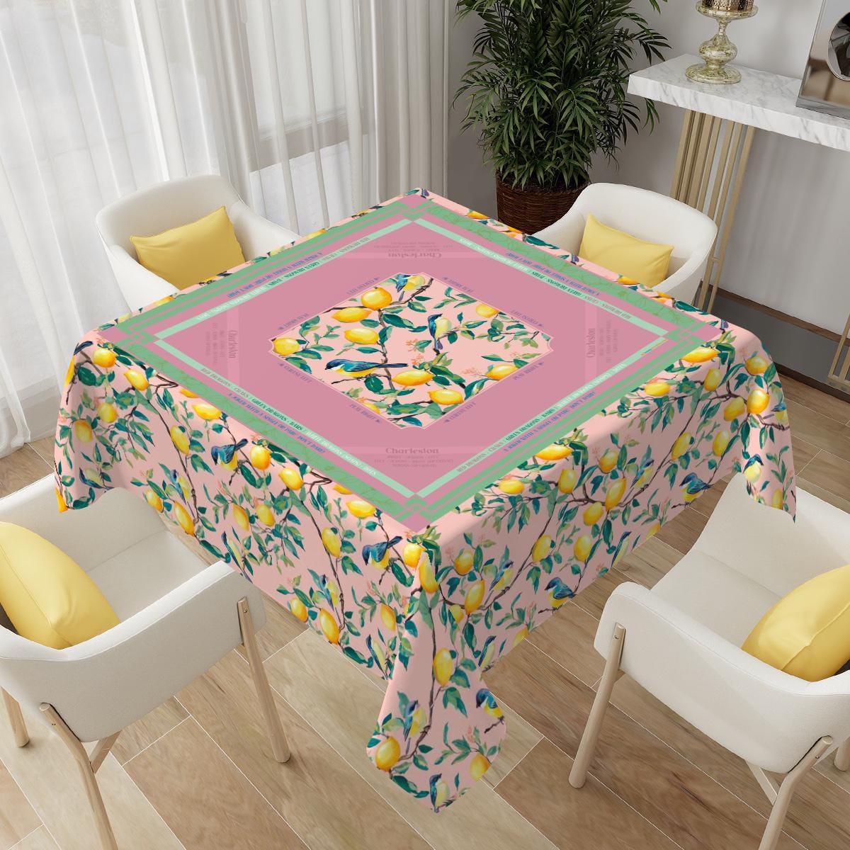 Citrus Mahjong Mat with Rules - Mahjong Table Cloth with Charleston Quick Guide - Mahjong Tablecloth for Beginners - Mahjong Gifts