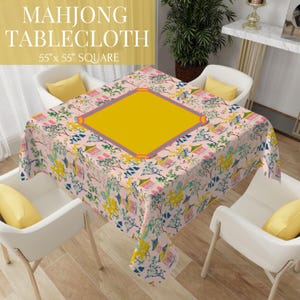 Toalha de Mesa de Mahjong com Regras - Capa de Mesa de Mahjong - Presentes de Mahjong - Amantes de Mahjong - Tapete de Mahjong com Guia Rápido Charleston - Bolsa de Mahjong