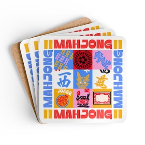 Mahjong Coasters - Mahjong Gifts for Mahjong Player - Mahjong Gift Ideas - Mahjong Party Favors - Mahjong Party Accessories