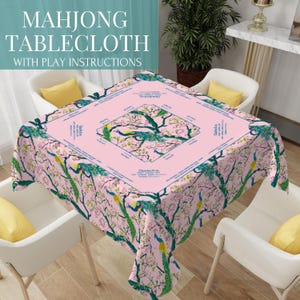 Mahjong Tablecloth with Rules - Mahjong Tablecloth with Directions - Mahjong Mat With Rules for Beginners - Mahjong Gifts - Mahjong Bag