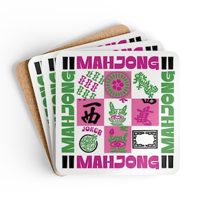 Mahjong Coasters - Mahjong Gifts for Mahjong Player - Mahjong Gift Ideas - Mahjong Party Favors - Mahjong Party Accessories