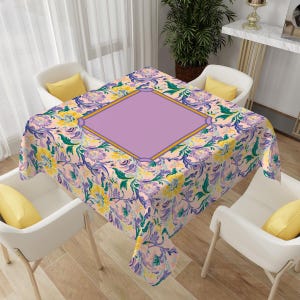 Toalha de mesa floral Mahjong - Capa de mesa de cartas Mahjong - Presentes Mahjong - Para entusiastas de Mahjong - Tapete de Mahjong roxo - Prêmio de festa Mahjong