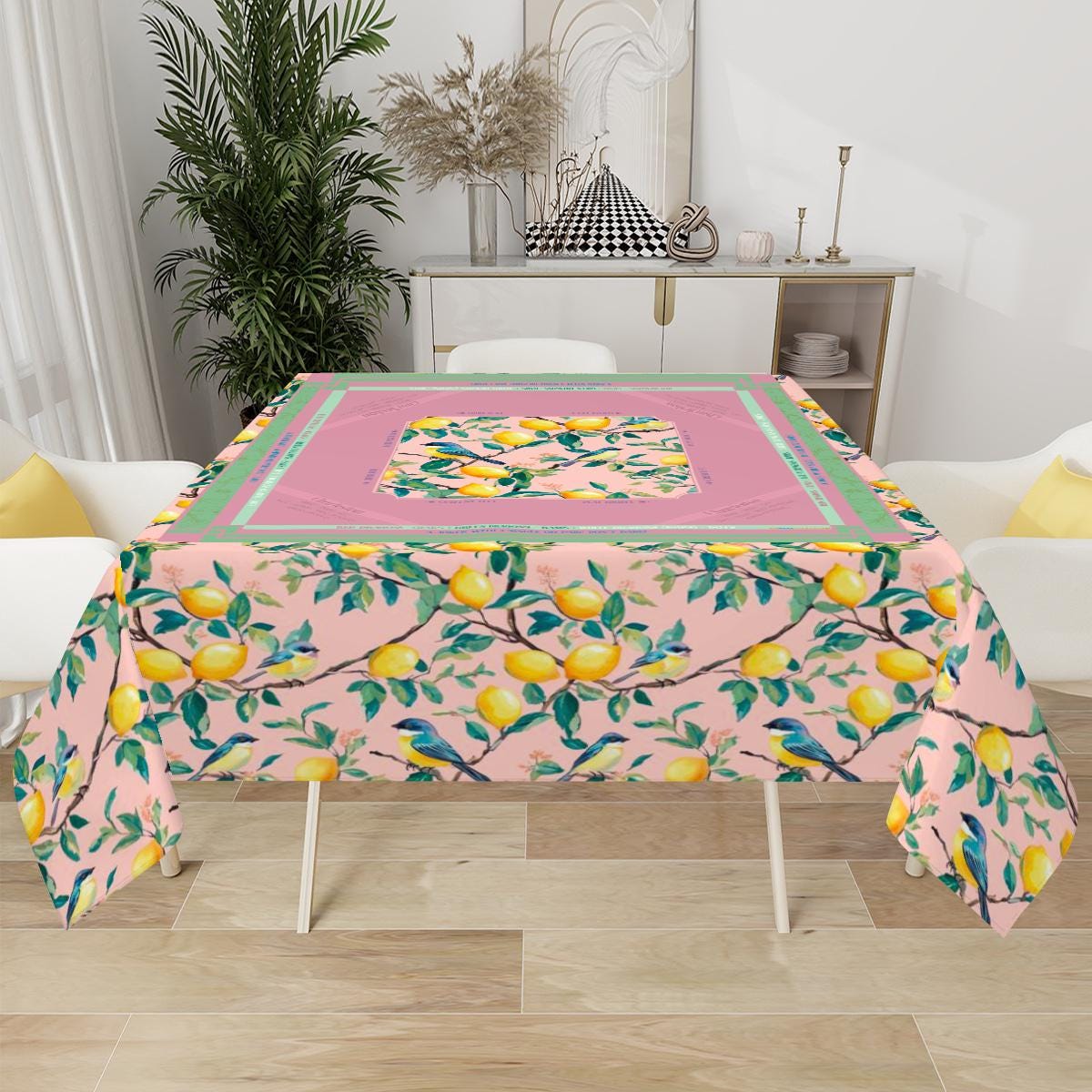 Citrus Mahjong Mat with Rules - Mahjong Table Cloth with Charleston Quick Guide - Mahjong Tablecloth for Beginners - Mahjong Gifts