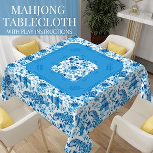 Tovaglia Mahjong - Copritavolo da gioco Mahjong blu - Perfetto per gli appassionati di Mahjong - Tappetino Mahjong - Accessori per giochi Mahjong