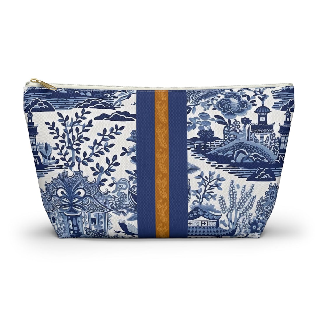 Block Print Mahjong Tote Bag- Blue main image 1
