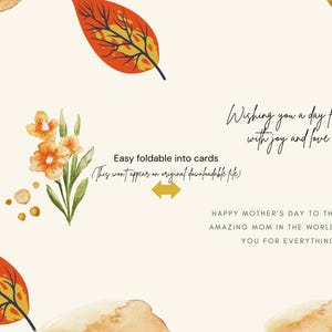 Tarjeta imprimible para el Día de la Madre - Tarjeta digital para el Día de la Madre - Tarjeta de regalo con el amor de una madre - Tarjeta plegable - Tarjeta imprimible para el Día de la Madre