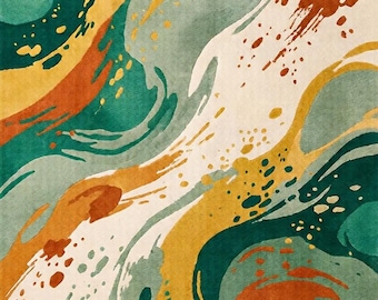 Hand-Tufted Wool Area Rug, Abstract Earth Tone Design