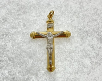14K Gold Religious Cross | Two Tone | Best Quality
