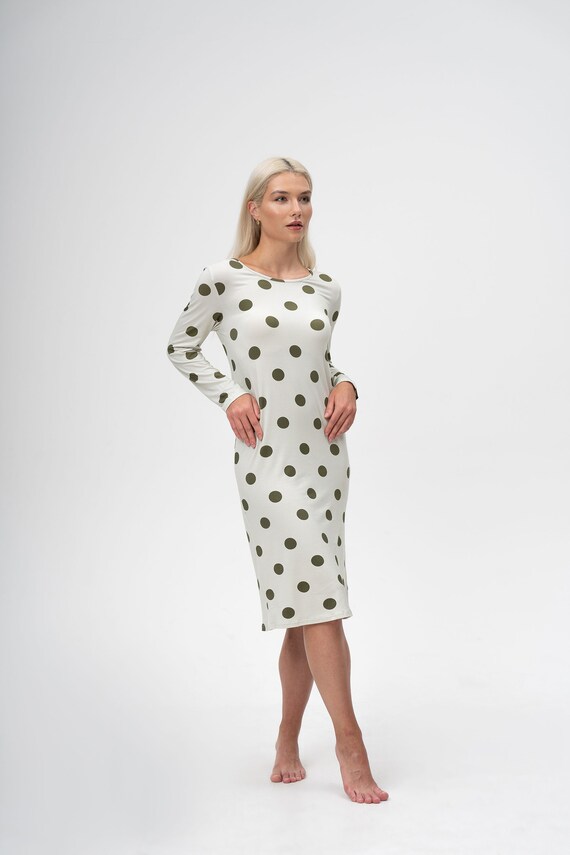 Bamboo Midi Nightdress, Long Sleeve Sleep Shirt, Cooling Pajama - Etsy
