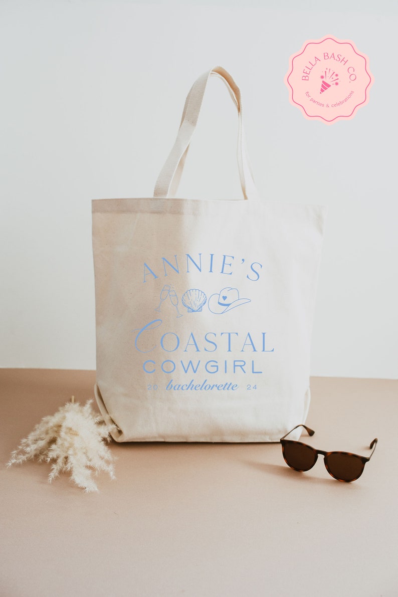 Custom Coastal Cowgirl Bachelorette Canvas Tote Bags Country - Etsy