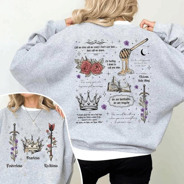 Two Side Powerless Bookish Shirt, Kai Azer I Love You Sweatshirt, Romantische Zitate Shirt, Reckless Book Shirt, Geschenk Shirt für Buchliebhaber