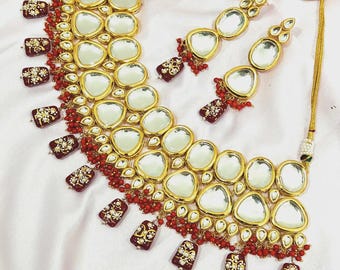 Kundan Meenakari Necklace Set: Bollywood Bridal Jewelry