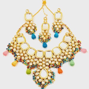 Kundan Necklace Set: Bollywood Style Indian Jewelry