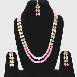 Handcrafted Kundan Raani Haar: Bollywood Bridal Necklace Set