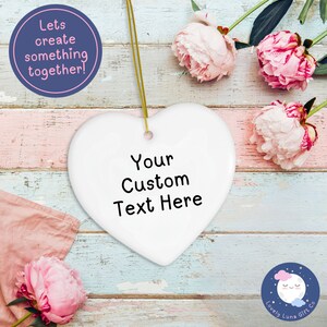 Custom Text Order Custom Design Ceramic Ornament Personalized Ornament Your Design Here Custom Ornament Text Color Design Customization Gift