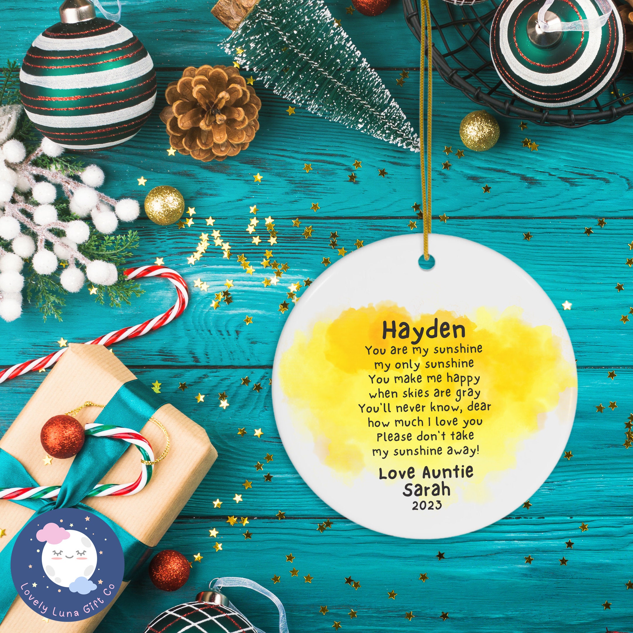 You Are My Sunshine Personalized Ceramic Keepsake Ornament Cute Gift You Are My Sunshine Personalized Ceramic Keepsake Ornament Cute Gift