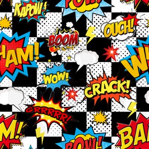 Checkered Comic Word Bubble Seamless PNG file | Leather and Fabric Repeat Digital File | Digital Pattern for Bows and Crafts