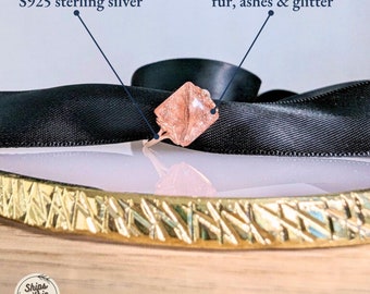 Pet Ashes Ring · Cremation Jewelry · S925 Silver · Square Gem Memorial Ring · Pet Fur Keepsake · Cremation Keepsake · Remembrance Ring
