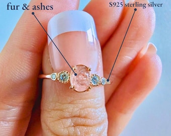 Pet Ashes Ring · Cremation Jewelry · S925 Silver · Crystal Memorial Ring · Pet Fur Keepsake Ring · Cremation Keepsake · Memorial Ring