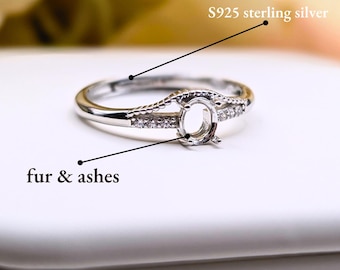 Pet Ashes Ring · Cremation Jewelry · S925 Silver · Crown Setting Memorial Ring · Pet Fur Keepsake · Cremation Keepsake · Remembrance Ring