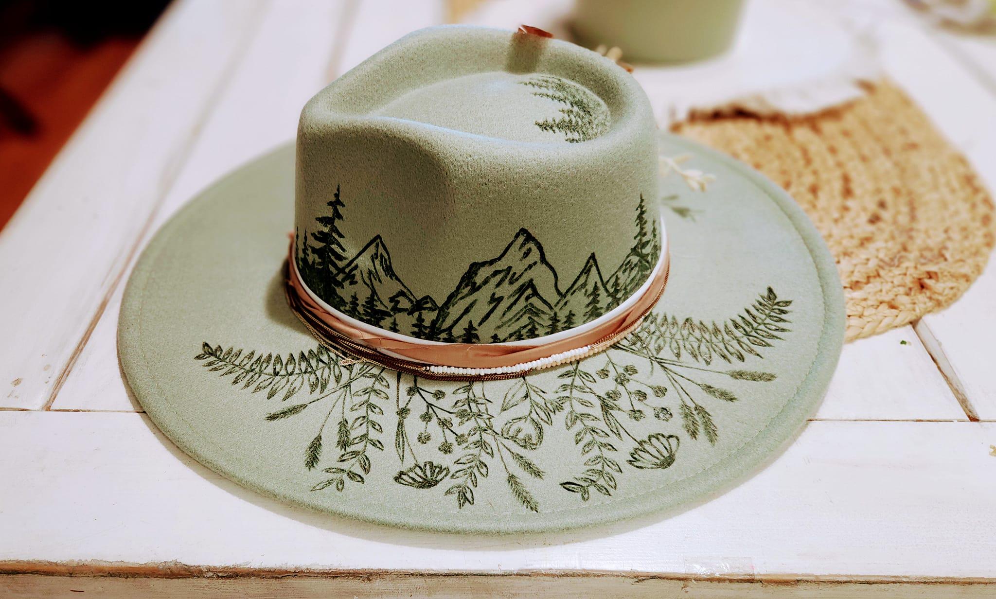Custom Hand burned Classy Rancher Hat Calling all 2024 Brides In Full Bloom | Wide Brim Hat | Rancher Hat | Hand Burned  main image 2