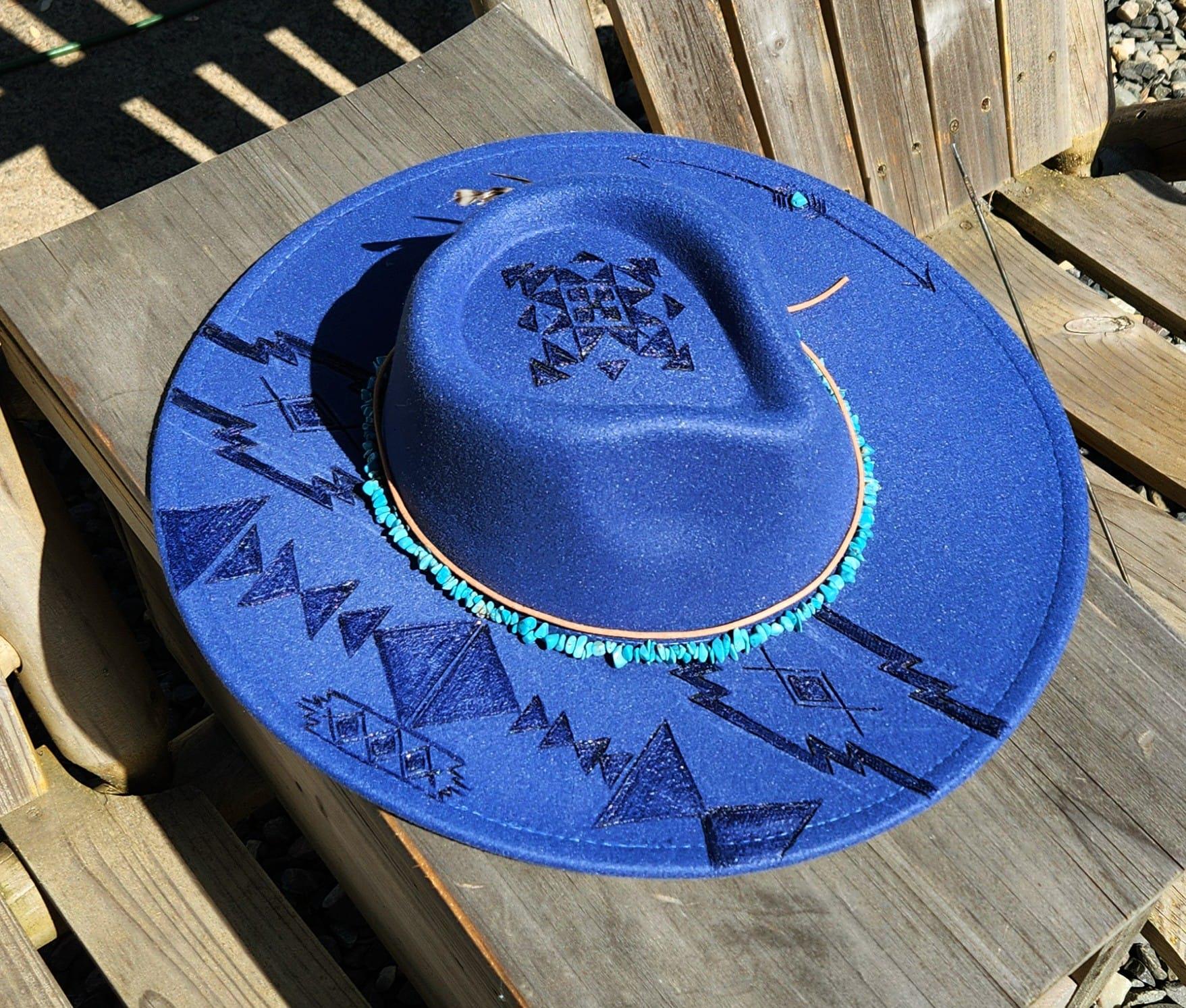 Custom hand burned Black Rancher Hat COWBOY Brim Sunflower - Custom Hand Burned Hat – Wild Child  main image 2