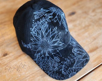 Custom Hand-Burned Baseball Caps