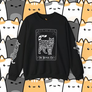 Pull carte de tarot chat du Bengale, cadeaux cartes de tarot sur le thème chat, sweat chat du Bengale pour cadeaux maman chat, vêtements sur le thème chat tarot pour amoureux des chats