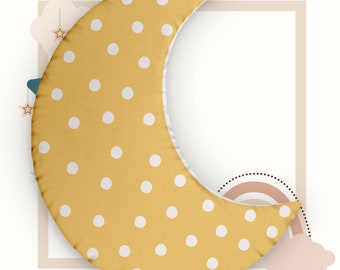 Coussin pour chambre d'enfant en forme de lune, oreiller de lune 3D couleur personnalisée, cadeau de baby shower pour future maman 2024, décoration de chambre d'enfant cottagecore, chambre de fille scandinave