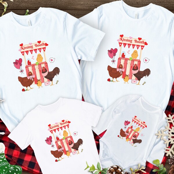 Love Buckeye Chicken Kiss Booth Sweatshirt, Cute Chicken Mom Mother's Day Gift for Her, Farm Animal Lover Birthday Gift, Chicken Baby Onesie