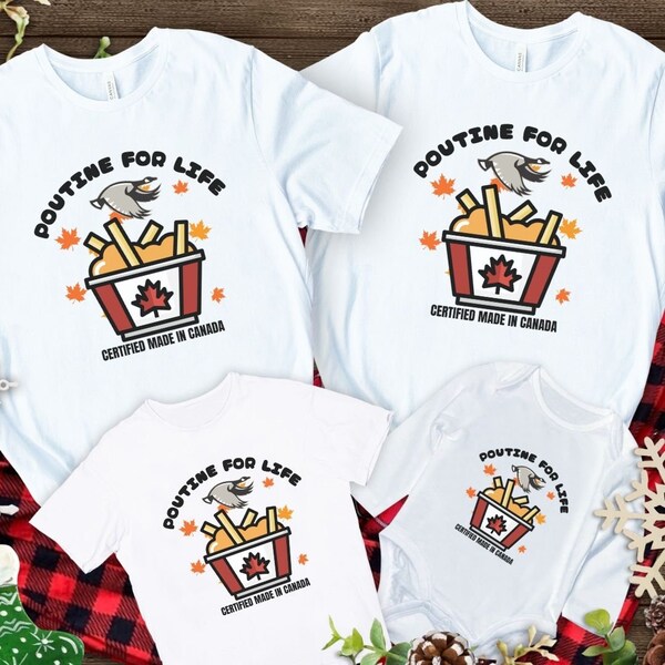 Poutine For Life Baby Onesie, Canadian Baby Shower Gift, Custom Poutine T-shirt, Newborn Coming Home Outfit, Funny Canada Travel Souvenir