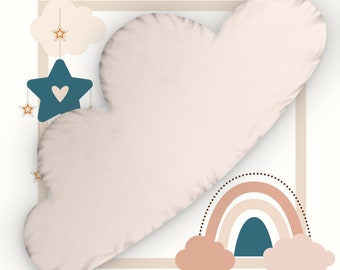 Coussins de chambre de bébé nuage bohème, coussin 3D couleur personnalisée, cadeau de shower de bébé future maman 2024, décoration scandinave de chambre de bébé fille mignonne, minimalisme bohème