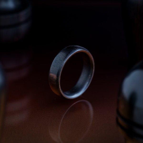 African Blackwood Ring | Size 10 Hand Turned Exotic Wood Ring - Perfect Wedding Band, Statement Ring, or 5th Anniversary Present