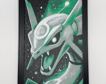 Stampa 3D del Pokemon Rayquaza 8"x5" Hueforge Textured Wall Art Decor