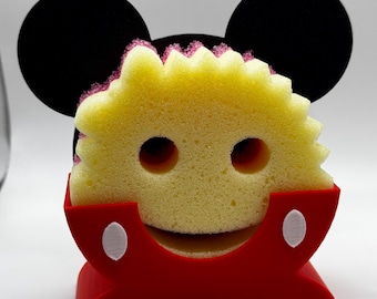 Porta spugne Mickey Scrub Daddy STL / File per stampa 3D / Organizer da cucina Disney / Solo per uso personale non commerciale
