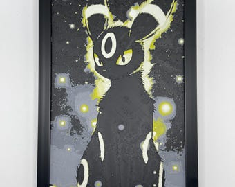 Stampa 3D del Pokemon Umbreon "Moonbreon" 8"x5" Decorazione murale testurizzata Hueforge