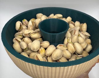 Ciotola per pistacchi con scivolo per gusci / Ciotola per snack stampata in 3D