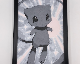 Stampa 3D Mew Pokemon 8"x5" Hueforge Textured Wall Art Decor