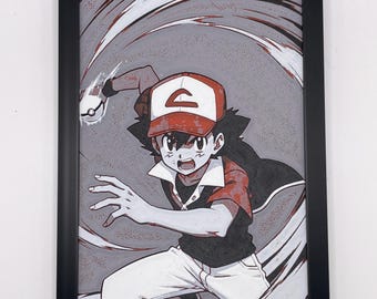 Stampa 3D del Pokemon Ash 8"x5" Hueforge Textured Wall Art Decor