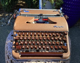 Máquina de escribir manual portátil Olympia SM3 vintage con estuche original y copia del manual de usuario