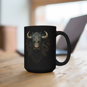 Bull + Bear: Black Mug 15oz / Artful Investor / Day Trading / Investor / Stock Market / Crypto / bitcoin / Investing / Bullish / Bearish