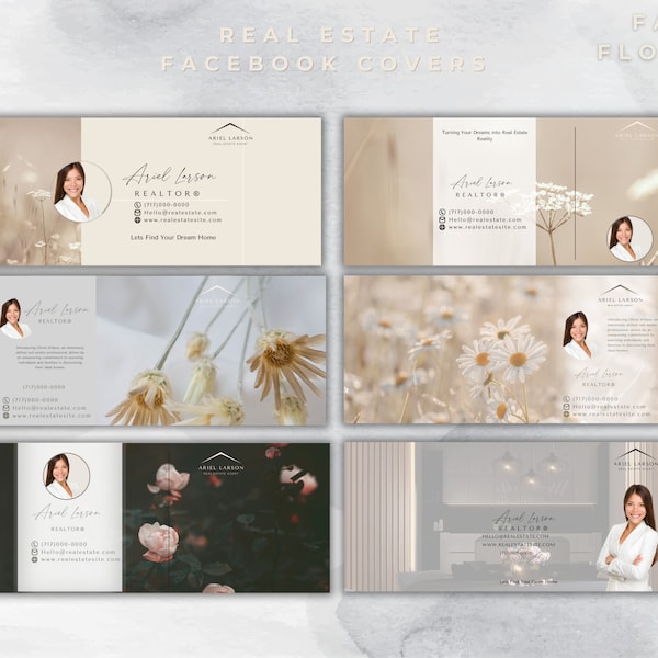 Luxury Realtor, Facebook Cover Banner, Social Media Banner, Facebook Cover, Realtor Marketing Material, Canva Template, Website Banner