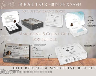 Realtor listing, welcome Client Gift Box Set - Custom Branded Packaging for Real Estate Marketing, Lead Generation, & Closing Gifts