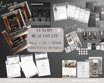 Luxury Real Estate Marketing Kit, Social Media Templates (Digital Download)