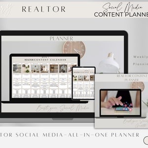 Realtor Social Media Content Planner, Weekly Content Planner, Google Sheet Social Media Content Planner, Realtor Marketing all in one